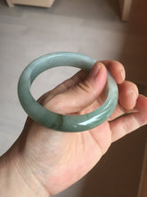 Load image into Gallery viewer, 57.5mm Certified 100% natural Type A icy watery oily dark green/gray(油青) jadeite jade bangle PC119-0352
