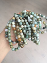 Load image into Gallery viewer, 6-8mm size 52-64mm 100% natural type A green/yellow/brown/black jadeite jade beads bracelet group BL133
