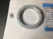 Load image into Gallery viewer, 56.2mm certified Type A 100% Natural green/purple chubby Jadeite Jade bangle AY73-5917
