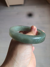 Load image into Gallery viewer, 53.4mm certified type A 100% Natural dark green/gray square style Jadeite Jade bangle BH34-5250
