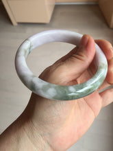 Load image into Gallery viewer, 62.5mm 100% natural certified light green purple pink jadeite jade bangle BN36
