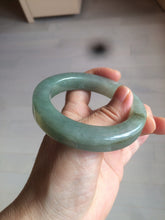 Load image into Gallery viewer, 53.4mm certified type A 100% Natural dark green/gray square style Jadeite Jade bangle BH34-5250
