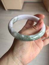 Load image into Gallery viewer, 62.5mm 100% natural certified light green purple pink jadeite jade bangle BN36
