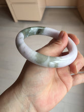 Load image into Gallery viewer, 62.5mm 100% natural certified light green purple pink jadeite jade bangle BN36
