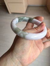 Load image into Gallery viewer, 62.5mm 100% natural certified light green purple pink jadeite jade bangle BN36
