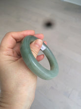 Load image into Gallery viewer, 53.4mm certified type A 100% Natural dark green/gray square style Jadeite Jade bangle BH34-5250
