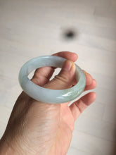 Load image into Gallery viewer, 49mm Certified Type A 100% Natural light green white oval Jadeite Jade bangle AX56-0365
