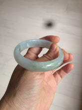 Load image into Gallery viewer, 49mm Certified Type A 100% Natural light green white oval Jadeite Jade bangle AX56-0365
