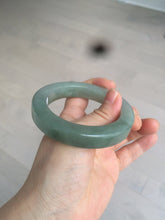 Load image into Gallery viewer, 53.4mm certified type A 100% Natural dark green/gray square style Jadeite Jade bangle BH34-5250
