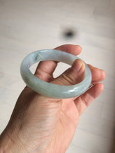 Load image into Gallery viewer, 49mm Certified Type A 100% Natural light green white oval Jadeite Jade bangle AX56-0365
