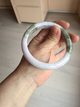 Load image into Gallery viewer, 62.5mm 100% natural certified light green purple pink jadeite jade bangle BN36
