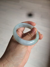 Load image into Gallery viewer, 49mm Certified Type A 100% Natural light green white oval Jadeite Jade bangle AX56-0365
