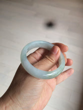 Load image into Gallery viewer, 49mm Certified Type A 100% Natural light green white oval Jadeite Jade bangle AX56-0365
