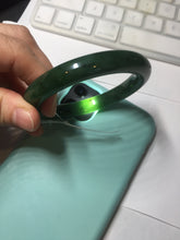 Load image into Gallery viewer, 57.5mm certified 100% Natural dark green black (碧玉) nephrite Jade bangle HN12-1581
