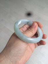 Load image into Gallery viewer, 49mm Certified Type A 100% Natural light green white oval Jadeite Jade bangle AX56-0365
