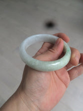 Load image into Gallery viewer, 55mm certified type A 100% Natural light green/white jadeite jade bangle AE66-6537
