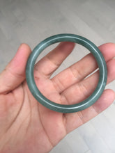 Load image into Gallery viewer, 53mm Certified Type A 100% Natural dark green/blue/gray/black slim round cut Guatemala Jadeite bangle GL36-15-3793
