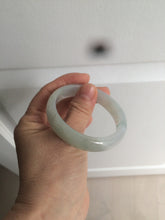 Load image into Gallery viewer, 49mm Certified Type A 100% Natural light green white oval Jadeite Jade bangle AX56-0365
