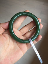 Load image into Gallery viewer, 57.5mm certified 100% Natural dark green black (碧玉) nephrite Jade bangle HN12-1581
