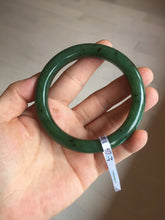 Load image into Gallery viewer, 57.5mm certified 100% Natural dark green black (碧玉) nephrite Jade bangle HN12-1581
