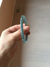 Load image into Gallery viewer, 54.8mm Certified Type A 100% Natural dark green/blue/gray Guatemala slim round cut Jadeite bangle PD182-2480
