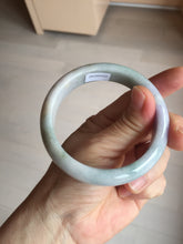 Load image into Gallery viewer, 58mm 100% natural certified light green purple yellow(FU LU SHOU) jadeite jade bangle BN37-7345
