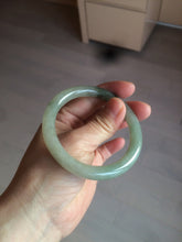 Load image into Gallery viewer, 54mm certified 100% natural type A icy watery light green/black round cut jadeite jade bangle BK9-6621
