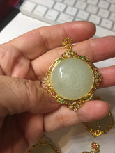 Load image into Gallery viewer, 100% Natural yellow/green Hetian nephrite Jade(和田黄玉) pendant HF84
