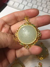 Load image into Gallery viewer, 100% Natural yellow/green Hetian nephrite Jade(和田黄玉) pendant HF84
