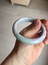 Load image into Gallery viewer, 57.8mm 100% natural certified light green purple yellow(FU LU SHOU) jadeite jade bangle N38-7344
