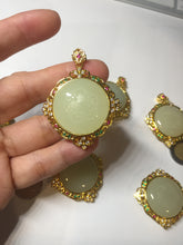 Load image into Gallery viewer, 100% Natural yellow/green Hetian nephrite Jade(和田黄玉) pendant HF84
