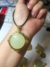 Load image into Gallery viewer, 100% Natural yellow/green Hetian nephrite Jade(和田黄玉) pendant HF84
