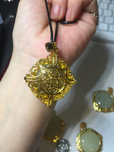 Load image into Gallery viewer, 100% Natural yellow/green Hetian nephrite Jade(和田黄玉) pendant HF84
