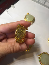 Load image into Gallery viewer, 100% Natural yellow/green Hetian nephrite Jade(和田黄玉) pendant HF84
