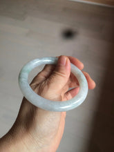 Load image into Gallery viewer, 54mm Certified type A 100%  Natural white/light green round cut Jadeite bangle W98-6505
