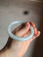 Load image into Gallery viewer, 54mm Certified type A 100%  Natural white/light green round cut Jadeite bangle W98-6505
