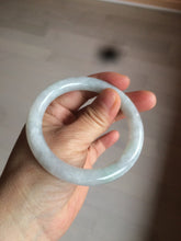 Load image into Gallery viewer, 54mm Certified type A 100%  Natural white/light green round cut Jadeite bangle W98-6505
