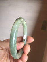 Load image into Gallery viewer, 54.3mm Certified type A 100% Natural green dark green floating seaweed round cut Jadeite bangle PC139-6618
