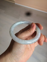 Load image into Gallery viewer, 54mm Certified type A 100%  Natural white/light green round cut Jadeite bangle W98-6505
