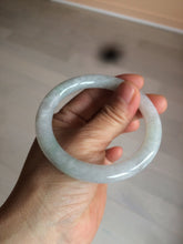 Load image into Gallery viewer, 54mm Certified type A 100%  Natural white/light green round cut Jadeite bangle W98-6505
