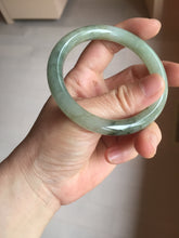 Load image into Gallery viewer, 54.3mm Certified type A 100% Natural green dark green floating seaweed round cut Jadeite bangle PC139-6618

