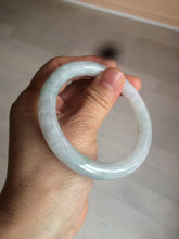 Load image into Gallery viewer, 54mm Certified type A 100%  Natural white/light green round cut Jadeite bangle W98-6505
