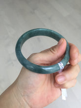 Load image into Gallery viewer, 59.5mm Certified Type A 100% Natural dark green/light blue/gray/black Guatemala Jadeite bangle BQ29-1457
