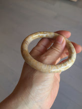 Load image into Gallery viewer, 55mm 100% natural light brown yellow round cut Coral Jade (珊瑚玉) bangle SY120
