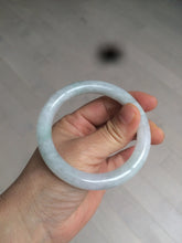 Load image into Gallery viewer, 54mm Certified type A 100%  Natural white/light green round cut Jadeite bangle W98-6505
