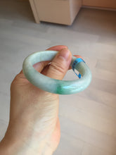 Load image into Gallery viewer, 52.8mm Certificated sunny green/white jadeite jade bangle BN42
