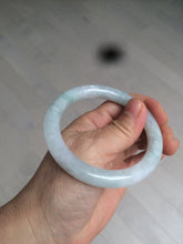 Load image into Gallery viewer, 54mm Certified type A 100%  Natural white/light green round cut Jadeite bangle W98-6505
