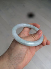 Load image into Gallery viewer, 54mm Certified type A 100%  Natural white/light green round cut Jadeite bangle W98-6505
