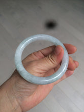 Load image into Gallery viewer, 54mm Certified type A 100%  Natural white/light green round cut Jadeite bangle W98-6505
