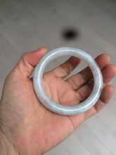 Load image into Gallery viewer, 54mm Certified type A 100%  Natural white/light green round cut Jadeite bangle W98-6505
